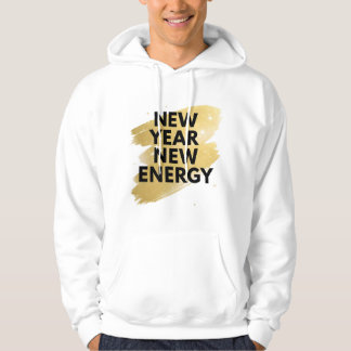 New Year New Energy Inspirational White Hoodie パーカ