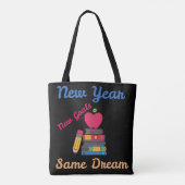 NEW YEAR NEW GOALS SAME DREAM BACK TO SCHOOL トートバッグ (裏面)