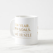 New Year New Goals Same Hustle Motivational コーヒーマグカップ (正面左)