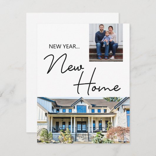 New Year New Home Moving Announcement photos シーズンカード (正面/裏面)