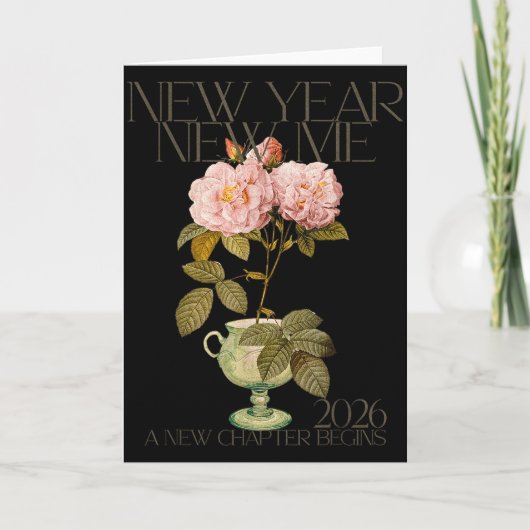 New Year New Me 2026 Floral Aesthetic A New Chapte カード (正面)