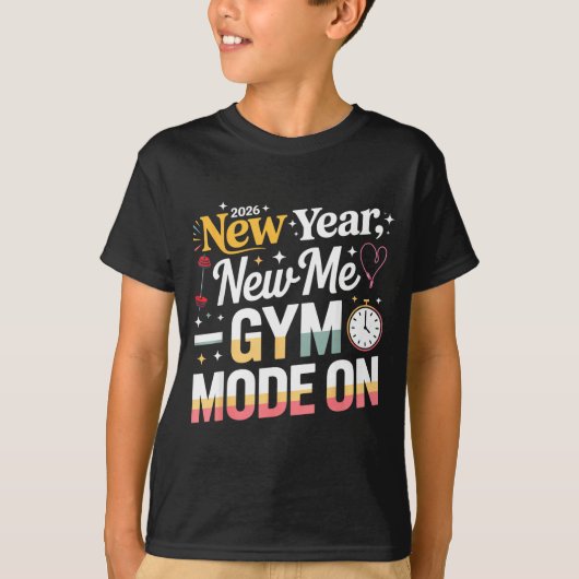 New Year New Me 2026 Funny Fitness Workout Gym Mod Tシャツ (正面)