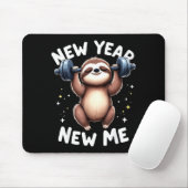 New Year New Me Funny Fitness Workout Gym Sloth We マウスパッド (マウス)