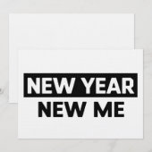 New Year New Me Inspirational Motivational Quote 招待状 (正面/裏面)