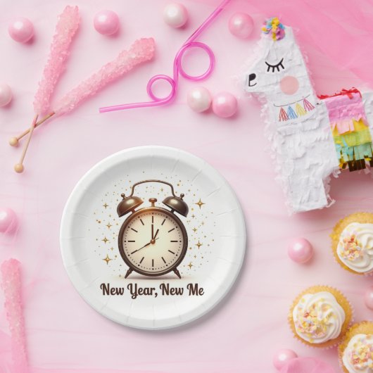 New Year New Me Plates ペーパープレート (パーティー)