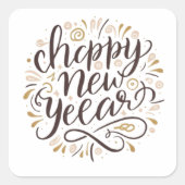 NEW YEAR New START , Happy New Years スクエアシール (正面)