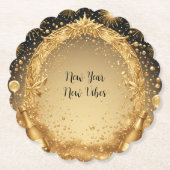 New Year New Vibes Liquid Gold Midnight Champagne  ペーパーコースター (正面)