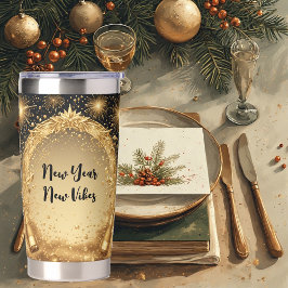 New Year New Vibes Midnight Gold Champagne Sparkle 保温保冷タンブラー