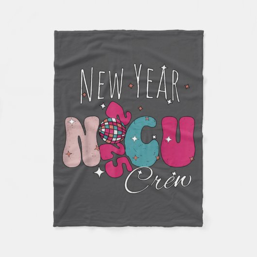 New Year Nicu Nurse Crew Celebration Uni-adults -  フリースブランケット (正面)