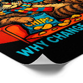 New Year Old Me Funny Cat Retro Lazy Meme Gift  ポスター (角)