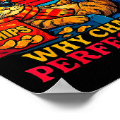 New Year Old Me Funny Cat Retro Lazy Meme Gift  ポスター (角)