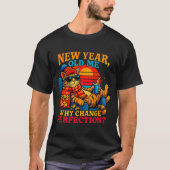 New Year Old Me Funny Cat Retro Lazy Meme Gift  Tシャツ (正面)