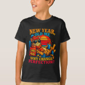 New Year Old Me Funny Cat Retro Lazy Meme Gift  Tシャツ (正面)