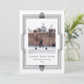 New Year Photo Deco Kraft Black Holiday Card シーズンカード (スタンド正面)