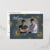 New Year Photo & Fireworks Holiday Foil Postcard 箔シーズンポストカード (正面/裏面)