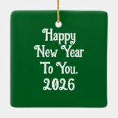 New Year Pugs Ringing Bells Ornament セラミックオーナメント (裏面)