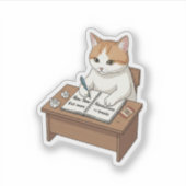 New Year Resolution Cat Eat More Treats Planner シール (正面)