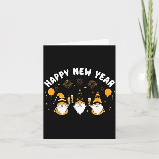 New Year’s Eve Party Happy New Year Gnome Confetti カード (正面)