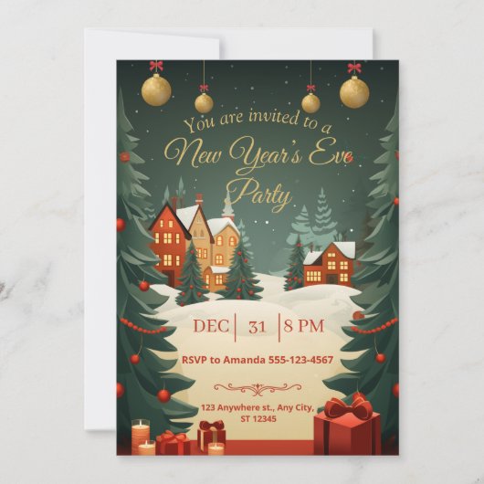 New Year’s Eve Party Invitation 2026 招待状 (正面)