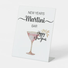 New Year’s Pink Martini Bar Pedestal Sign 台座サイン