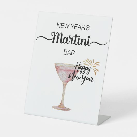 New Year’s Pink Martini Bar Pedestal Sign 台座サイン (正面)