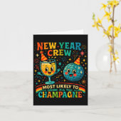 New Year’s Social Club 2026 Elegant Champagne Art  カード (黄色い花)