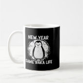 New Year Same Baka Life Baka Penguin  コーヒーマグカップ (左)
