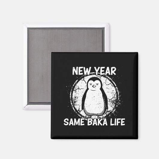 New Year Same Baka Life Baka Penguin  マグネット (正面/裏面)