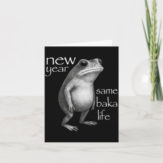 New Year Same Baka Life Funny Frog Joke  カード (正面)