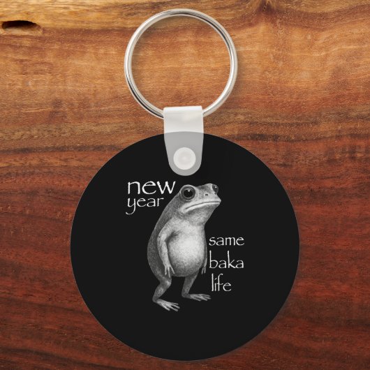 New Year Same Baka Life Funny Frog Joke  キーホルダー (正面)
