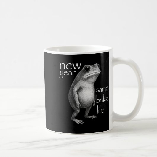 New Year Same Baka Life Funny Frog Joke  コーヒーマグカップ (右)