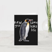 New Year Same Baka Life Funny Penguin  カード (正面)