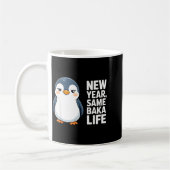 New Year Same Baka Life Funny Penguin Anime Style  コーヒーマグカップ (左)