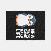 New Year Same Baka Life Funny Penguin Anime Style  フリースブランケット (正面(横))