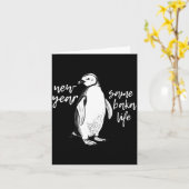 New Year Same Baka Life Funny Penguin Joke  カード (黄色い花)