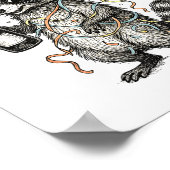 New Year Same Baka Life Funny Raccoon New Year's E ポスター (角)