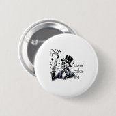 New Year Same Baka Life Funny Skeleton New Year's 缶バッジ (正面&裏面)