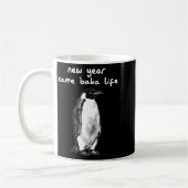 New Year Same Baka Life Humor Penguin Joke  コーヒーマグカップ (左)