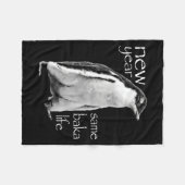 New Year Same Baka Life Penguin Joke  フリースブランケット (正面(横))