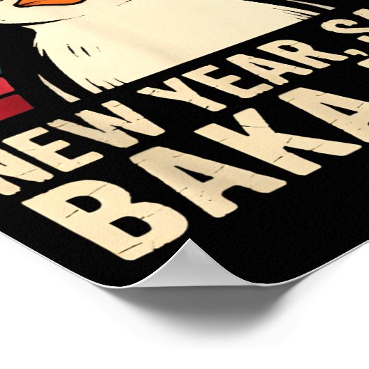 New Year Same Baka Life Penguin Joke  ポスター (角)