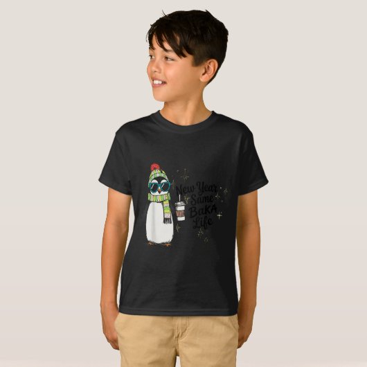 New Year Same Baka Life Penguin Meme Joke  Tシャツ (正面フル)