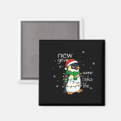 New Year Same Baka Life Penguin New Year Sarcastic マグネット (正面/裏面)