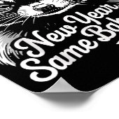 New Year Same Baka Life Raccoon Meme Funny Joke  ポスター (角)