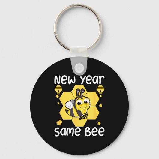 New Year Same Bee Meme Funny New Years Eve  キーホルダー (正面)