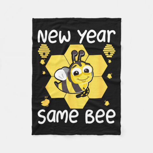 New Year Same Bee Meme Funny New Years Eve  フリースブランケット (正面)