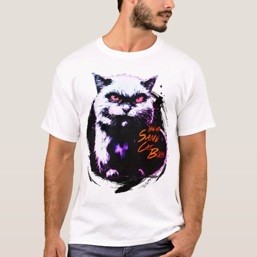 New Year Same Cat Boss Funny Halloween Cat T-Shirt Tシャツ (正面)