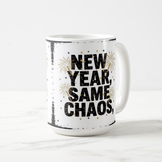 New year same chaos コーヒーマグカップ (正面右)