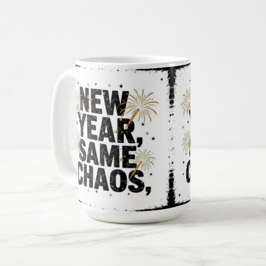 New year same chaos  コーヒーマグカップ (正面左)