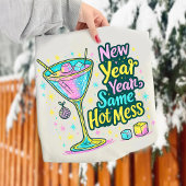 New Year Same Hot Mess Cocktail Glitter Art スウェットシャツ