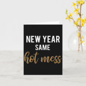 New Year Same Hot Mess Funny 2021 Year Hot Mess  カード (黄色い花)
